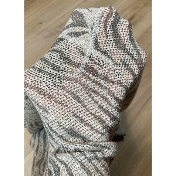 Rebecca Taylor Asymmetrical Dress Sz S Sheer Open Knit Silk Cashmere Stripes - Picture 11 of 16